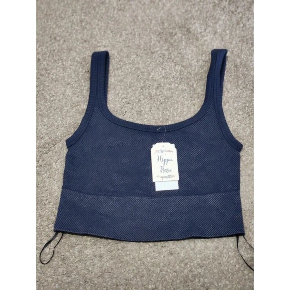 Hippie Rose navy blue crop top NWT
